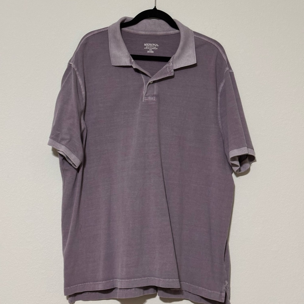 Merona the Ultimate Polo Shirt Men's Purple Size XXL 100%‎ Cotton